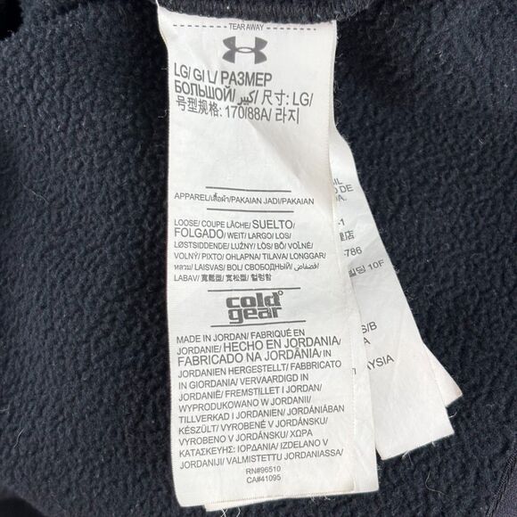 Under Armour Sweatshirt Women L Black ColdGear Funnel Neck Fleece Pullover Train - Picture 11 of 12